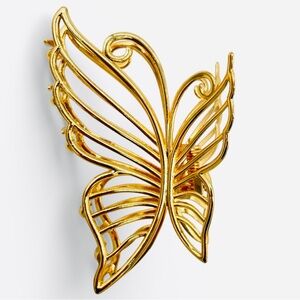 Metal Butterfly Claw Hair Clip Gold New